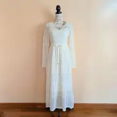 GRACE CONTINENTAL 透かし編みニットワンピ