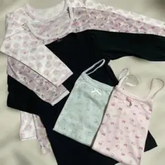 肌着　女の子　長袖肌着　3枚　キャミソール 女の子　2枚　下着140女の子5枚