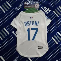 【新品　L】前開ユニ　大谷翔平ロゴ　　　　犬服ジャージ　MLB公認
