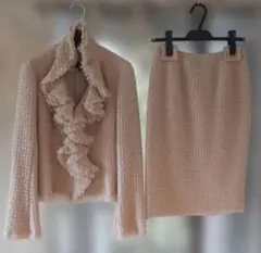 [超美品]　エポカ EPOCA　ツイードセットアップスーツ　ベージュ　入学式