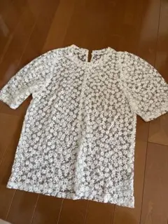 mystic ホワイト レース 半袖 トップス Fサイズ