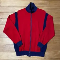 【稀少】トラックジャケット　旧ドイツ製　ビンテージ　ヨーロッパ古着　赤　ジャージ