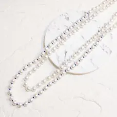 パールネックレス　スリーウェイ　ブルーグラデーション