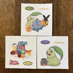 ポケモンデコキャラシール　ワニノコ　チコリータ　ポカブ