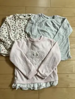 110 女の子　長袖トレーナー　３枚セット