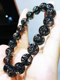 ⭐︎【天然】ブラックトルマリンインクォーツ ブレスレット 11mm 