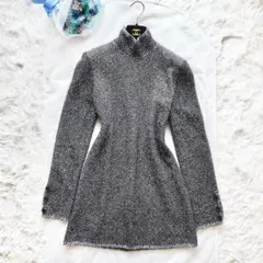 極美品*セリーヌ ニット ハイネック ミニワンピース チュニック ヘンリーボーン