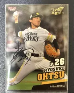 福岡ソフトバンクホークス タカコレ 大津亮介 サイン 福岡ソフトバンクホークス ミニ屏風コレクション 大津亮介選手