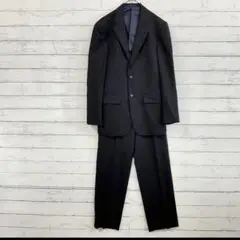 【BESPOKE SALON】メンズスーツ上下セット 黒系 L相当 ストライプ