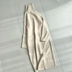 美品 BEAUTY&YOUTH タートルネック ニットワンピース ベージュ