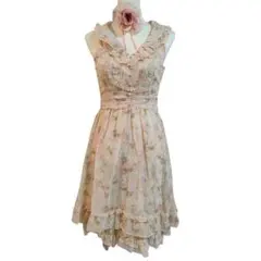 タグ付美品 axes femme 薔薇柄シフォンワンピ フリル レース 姫ギャル