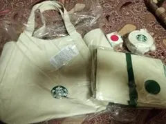 2025福袋☆スターバックス エコバッグ トラベルポーチ シリコンストロー