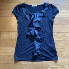 041 日本織物中央卸商業組合連合会 ネイビー フリル Tシャツ