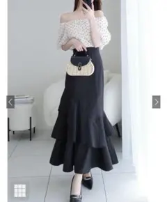 GRL ティアードフリルアシンメトリーマーメイドスカート[gc300]