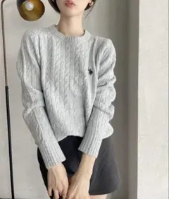 U.S. POLO ASSN. 総ケーブルデザイン クルーネック ニット