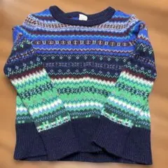 crewcuts クルーカッツ　ニット　ネイビー　柄100cm サイズ3