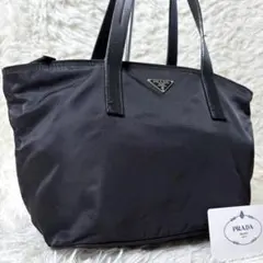 美品✨ PRADA プラダ ハンドバッグ 三角ロゴ ナイロン レザー 手提げ