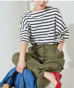 FREAK’S STORE ボートネック バスク ボーダー 半袖Tシャツ