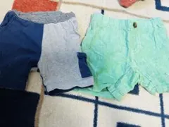 ショートパンツ 2点セット ネイビー・グレー・緑