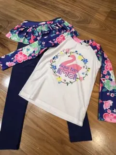 【お値下げ】女の子用 水着 （LAZADA購入／未使用）ピンク系ラッシュガード風