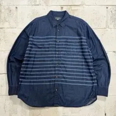 00sEddie Bauer indigo Denim Border Shirtのサムネイル