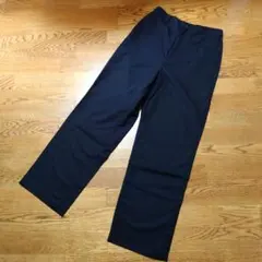 ユニクロ リネンブレンドストレートパンツ Lサイズ ブラック