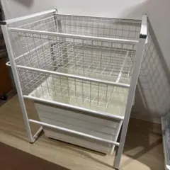 ①IKEAアントニウスANTONIUS スチール収納ラック4段ワイヤーバスケット 廃盤IKEA アントニウス ANTONIUS ワイヤーラック北欧 スチールラック