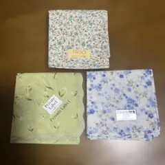 新品未使用3枚組renoma /TIRSO/PrivateLabel花柄ハンカチ