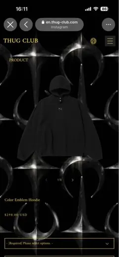thug club ロゴパーカー サイズ2のサムネイル
