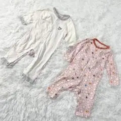 【70cm】 ブリーズ&アンパサンド 長袖 ロンパース2枚セット カバーオールのサムネイル