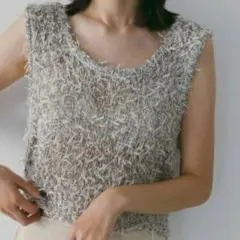 anuke Mixyarn Knit Vest アイボリーのサムネイル