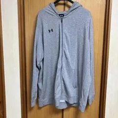 希少サイズUnder Armour グレー フルジッパーパーカー/5XL紐無し