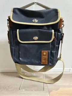 森野帆布 ショルダーバッグ 日本製 ネイビー×ベージュ B5対応 帆布