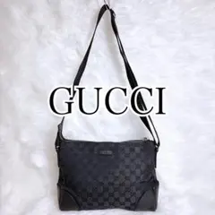 グッチ ショルダーバッグ GGキャンバス レザー ブラック ショルダーバック