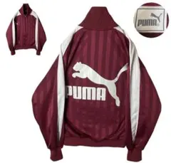 90s古着PUMAでかロゴジャージトラックジャケット ボルドーゆったりサイズ