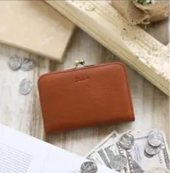 【Dakota】ダコタ ラルゴ がま口財布キャメル牛革