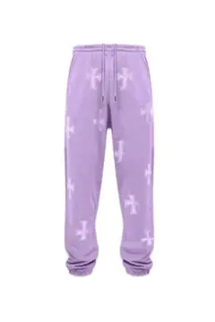値下げ⭕️ PURPLE CROSS RHINESTONE JOGGER