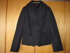 TO BE CHIC☆黒 フリル付き 結婚式 パーティ ジャケット☆38