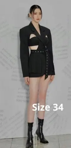 H＆M rokh コラボ商品 ウールブレンドブラ付きカットアウトジャケット 34のサムネイル