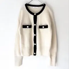 PLST エクストラファインメリノミドルゲージウールクルーカーディガン M