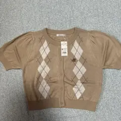 新品イングINGNI ベージュ 半袖カーディガン M