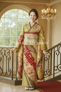 ◾️豪華　手絞り　染め分け　金駒刺繍　振袖フルセット　成人式　振袖