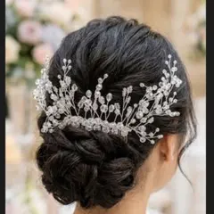 ビジューヘッドドレス 髪飾り ヘアアクセサリー 和装 洋服 結婚式 パーティー