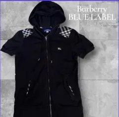 Burberry BLUE LABEL フーディー 半袖ジップアップパーカーのサムネイル