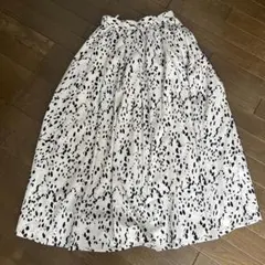 フレアスカート M ホワイト・ブラックドット　ダルメシアン