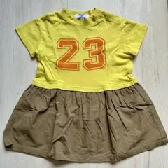 LSP ベビー服 女の子 ワンピース ナンバー23プリント 90cm