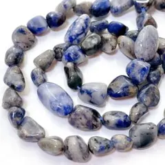 bm583/天然石★ブルードッツジャスパー　タンブル　1連