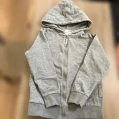 キッズ　グレー フルジッパーパーカー