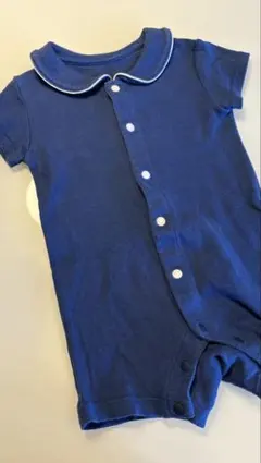 【ユニクロ】襟付きロンパース ネイビー ホワイト 2色セット