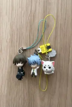 銀魂 沖田総悟 坂田銀時 定春 フィギュア ストラップ 3体セット 銀八先生